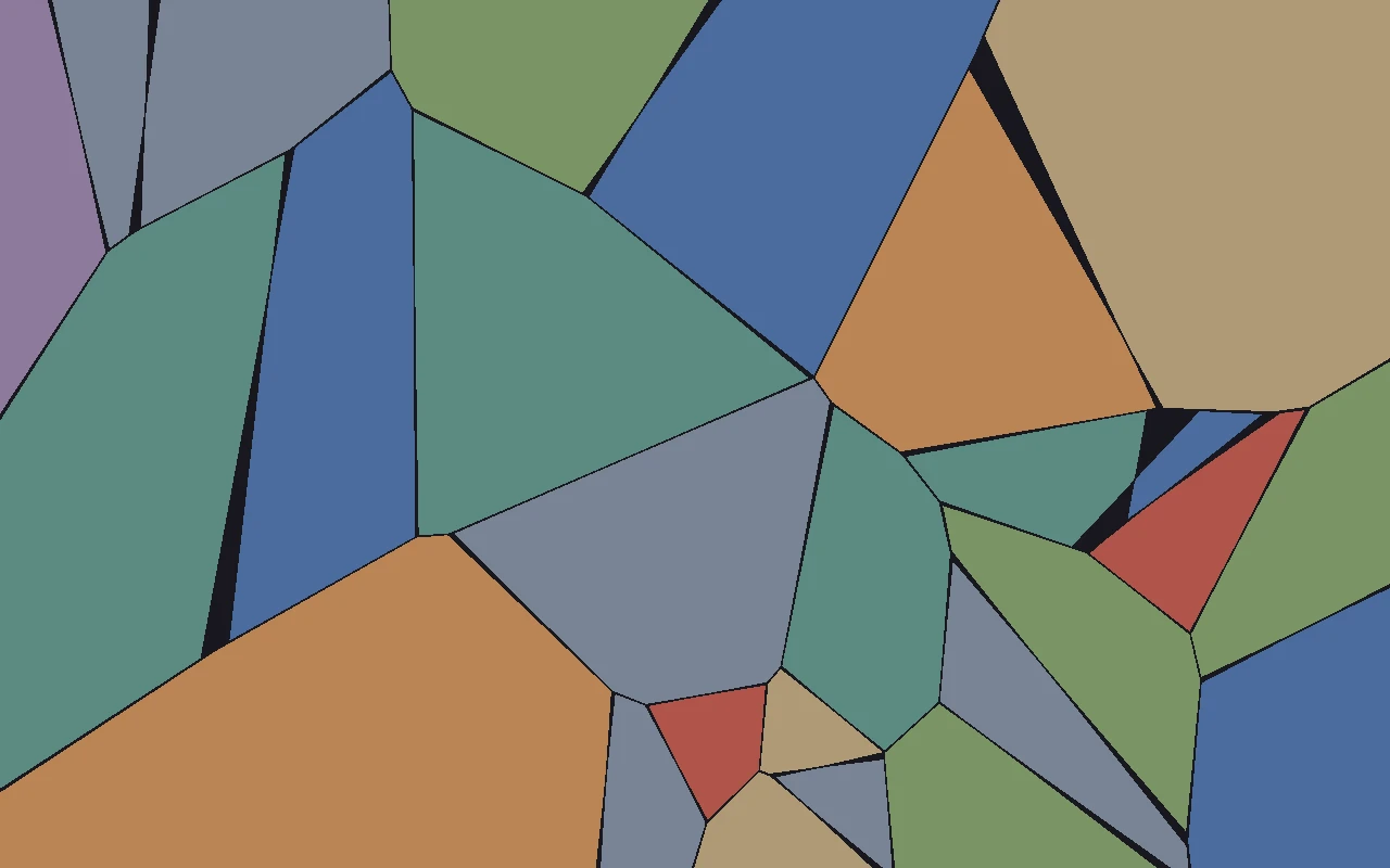 EBSD-style orientation map of a polycrystal